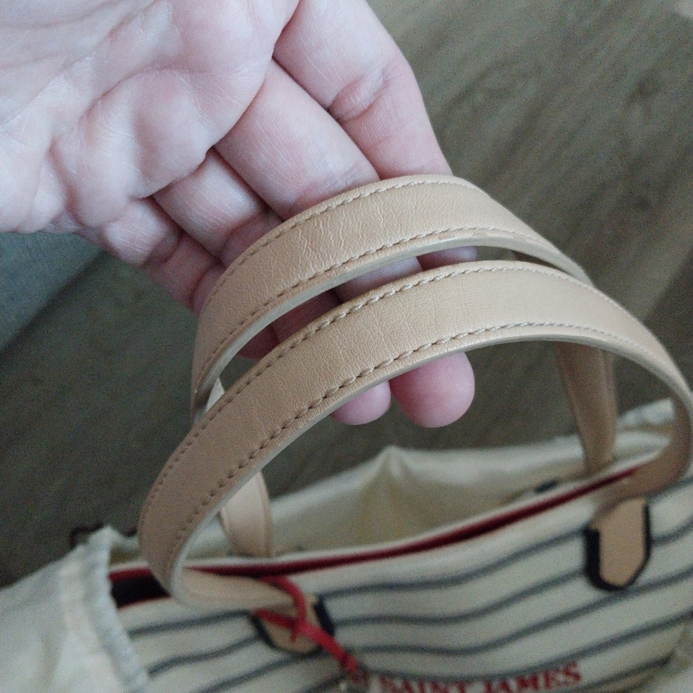 Coach "St. James" LEGACY Red Cream Blue XX Large Canvas Nautical Striped Tote - Picture 10 of 14